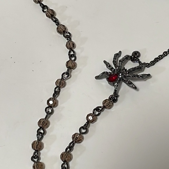 Betsey Johnson Glampire Spider & Web Pendant Necklace - Picture 7 of 10